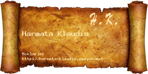 Harmata Klaudia névjegykártya